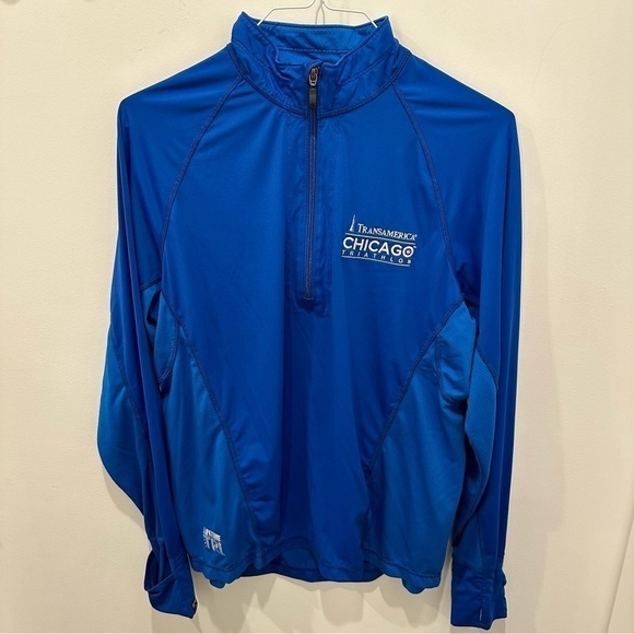 Transamerica Chicago Triathlon Blue Quarter Zip Athletic Jacket - Picture 1 of 11